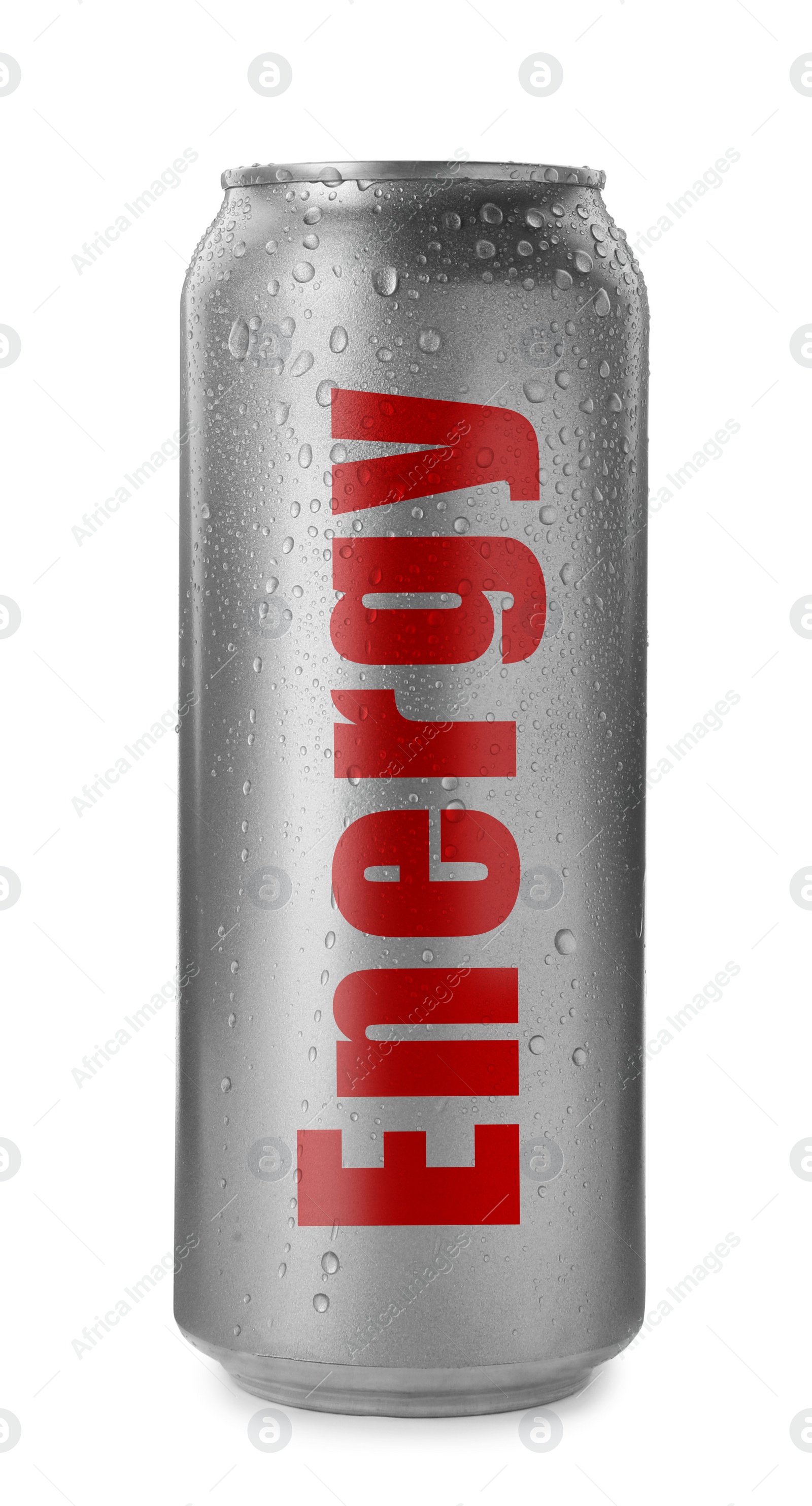 Image of Can of energy drink on white background