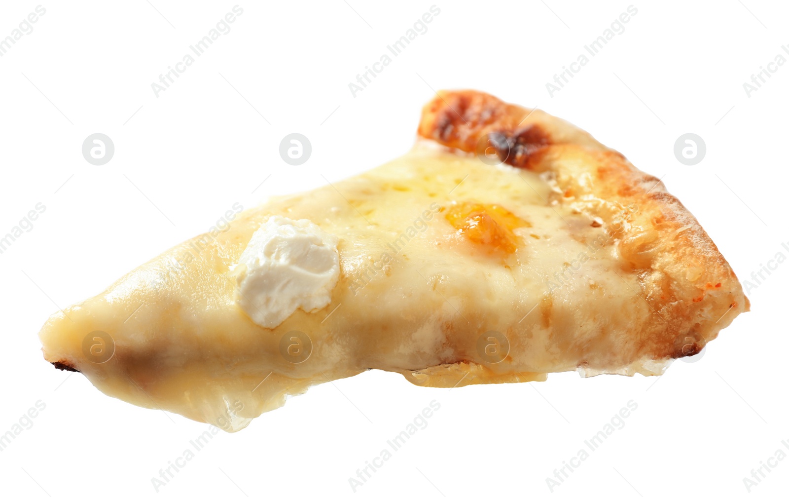Photo of Slicehot cheese pizza Margherita, isolated on white