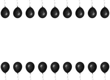 Image of Black Friday concept. Balloons on white background