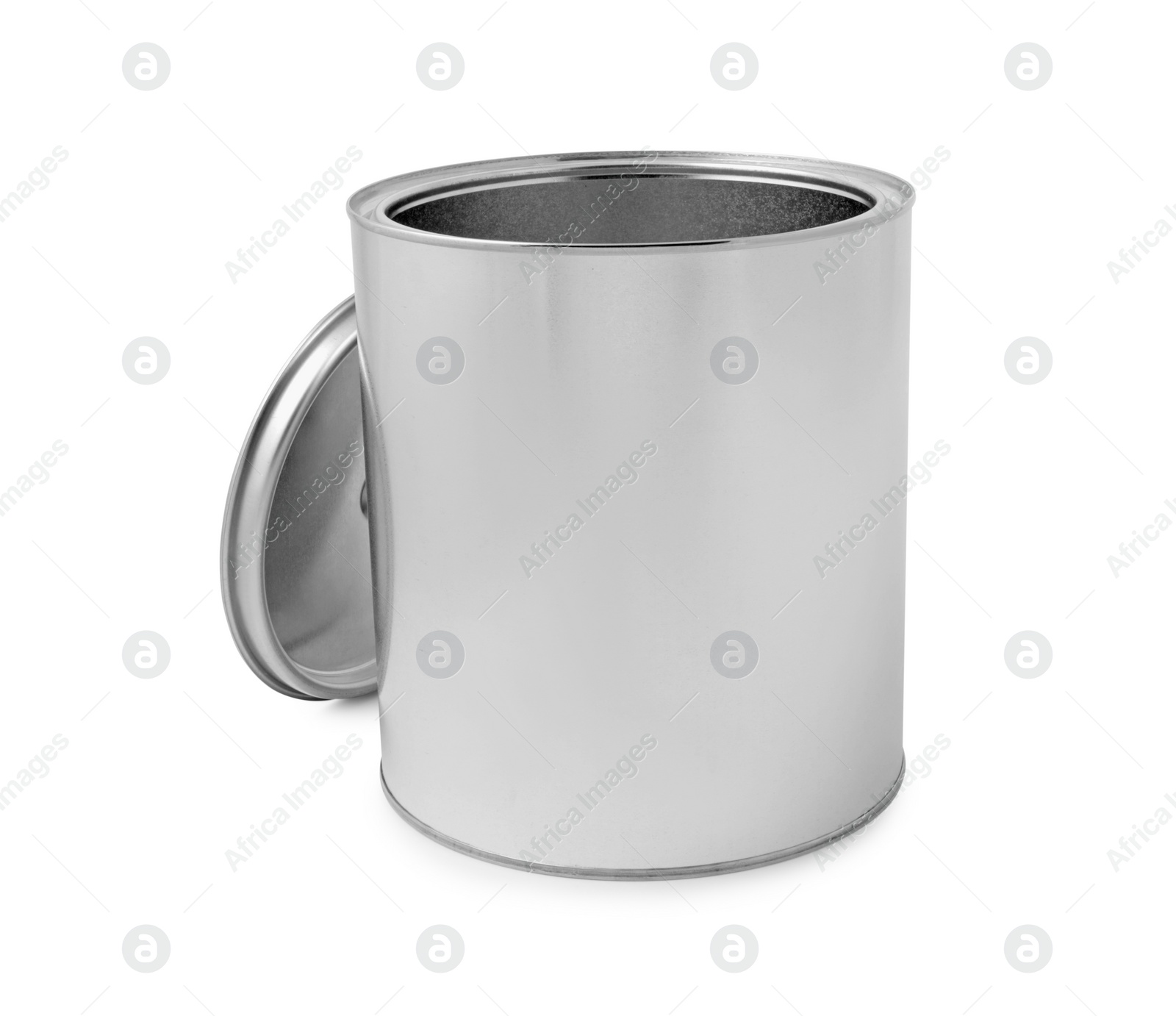 Photo of New metal paint can isolated on white