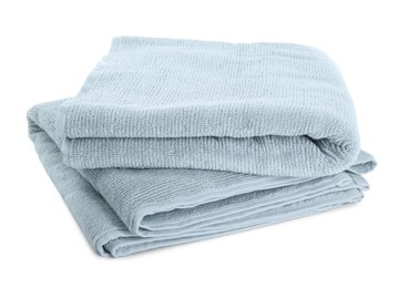 Soft folded terry towels isolated on white