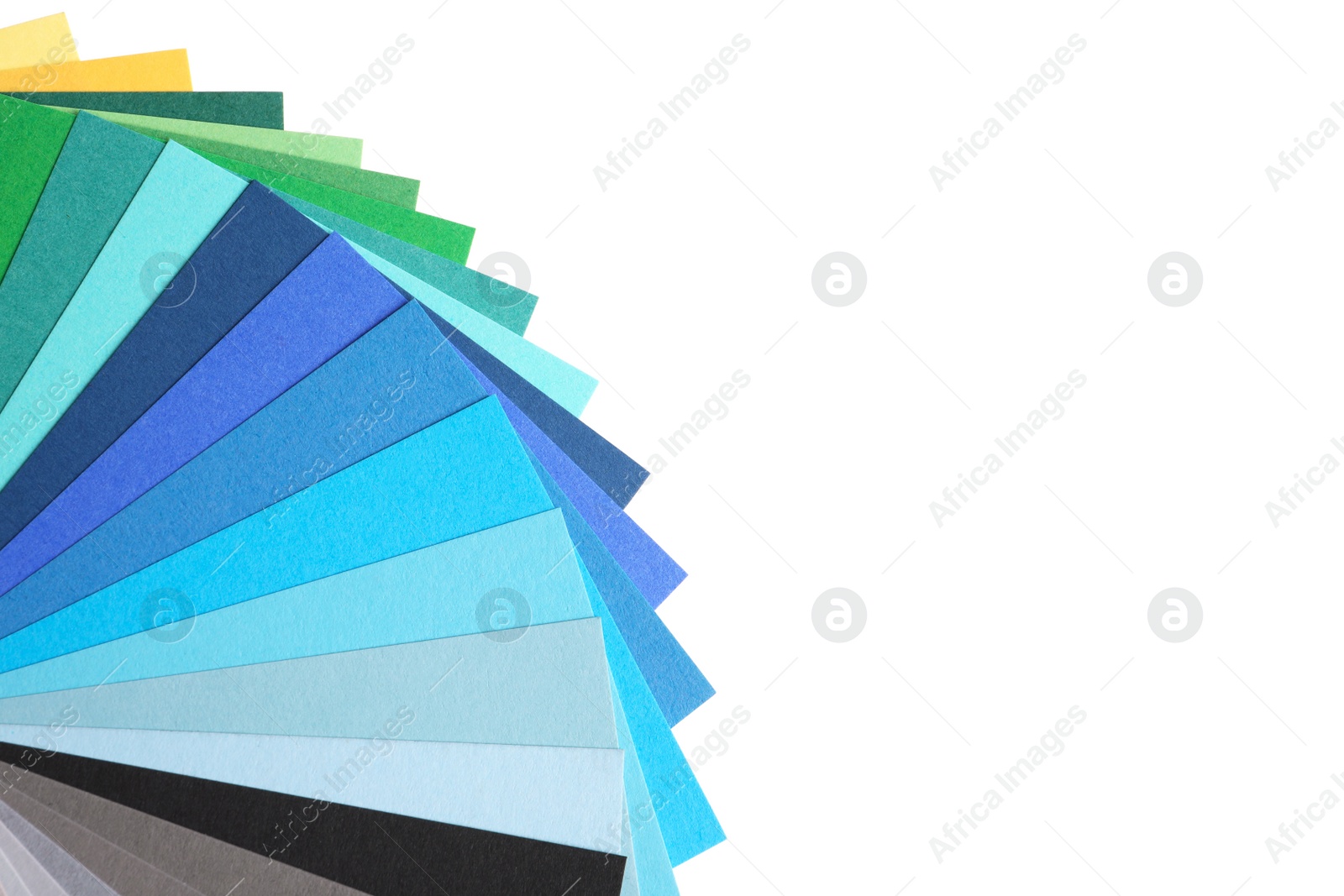 Photo of Color palette on white background, top view