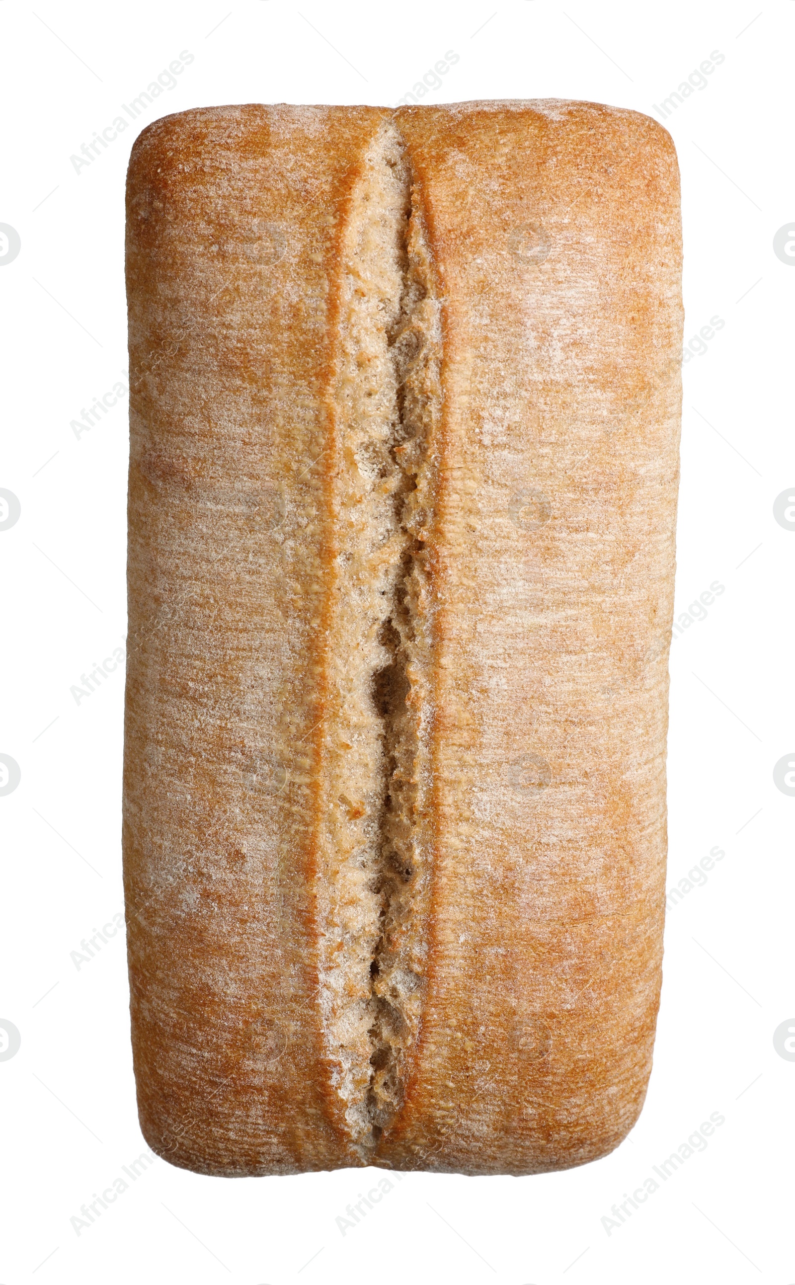 Photo of Crispy ciabatta isolated on white. Fresh bread