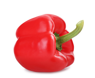 Ripe red bell pepper isolated on white