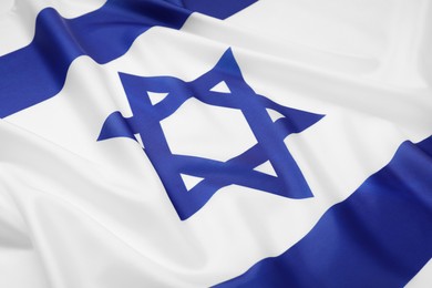 Flag of Israel as background, closeup. National symbol