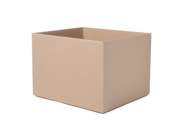 One open cardboard box isolated on white