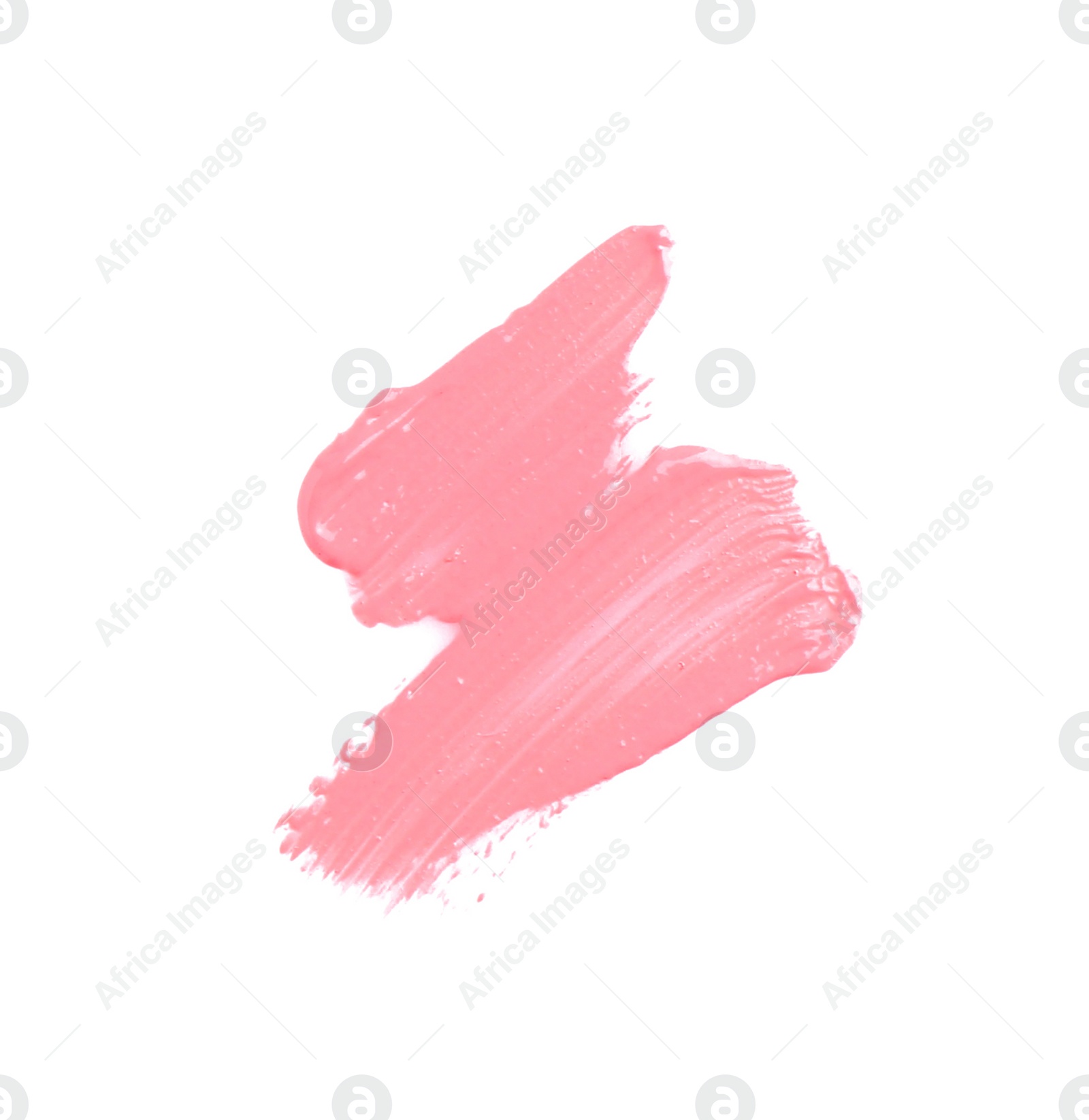 Photo of Strokes of lip gloss isolated on white, top view