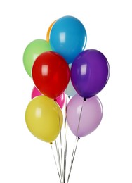 Bunch of colorful balloons on white background