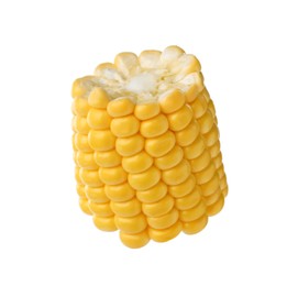 Photo of Piece of fresh corncob on white background