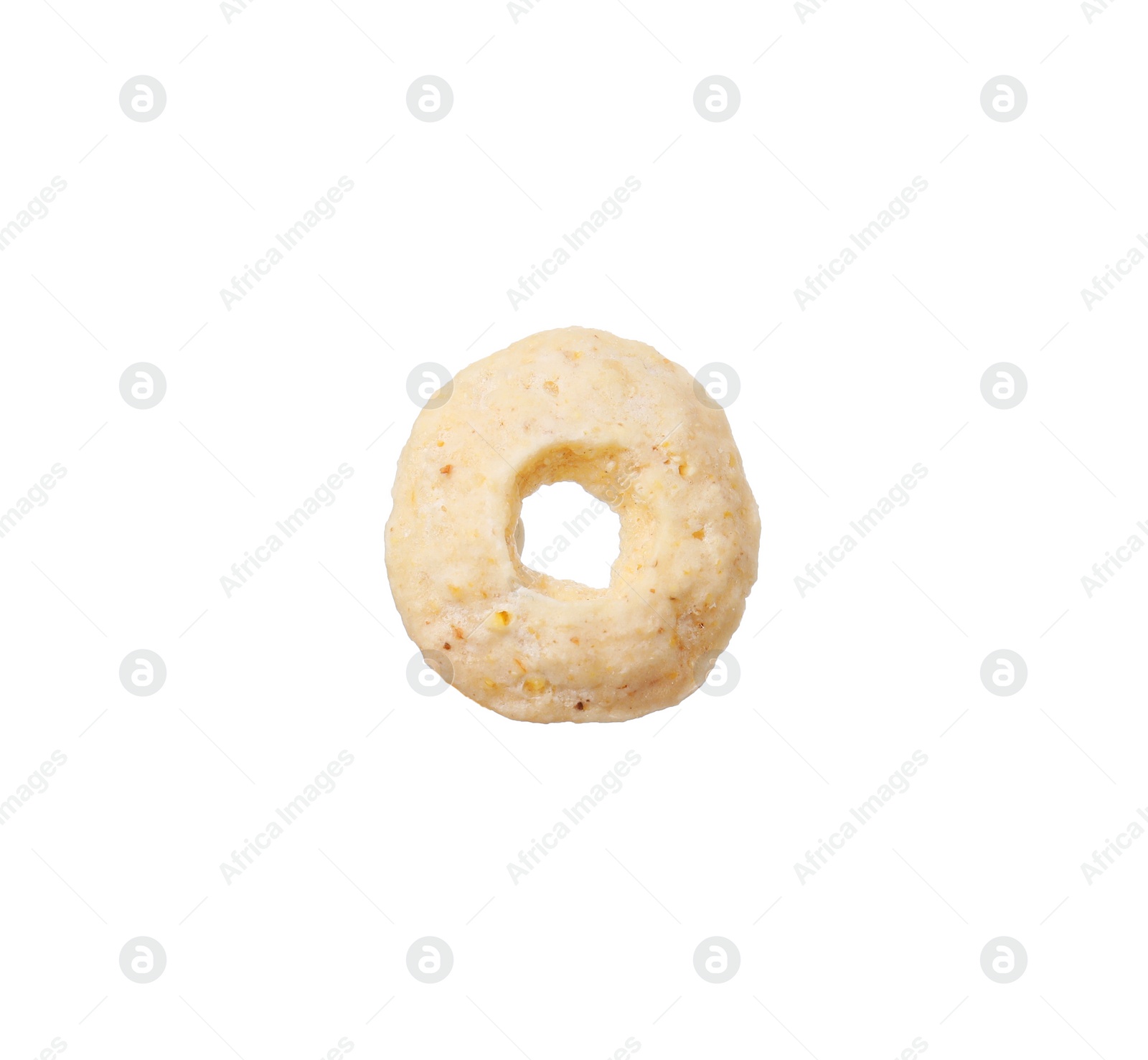 Photo of One tasty cereal ring isolated on white