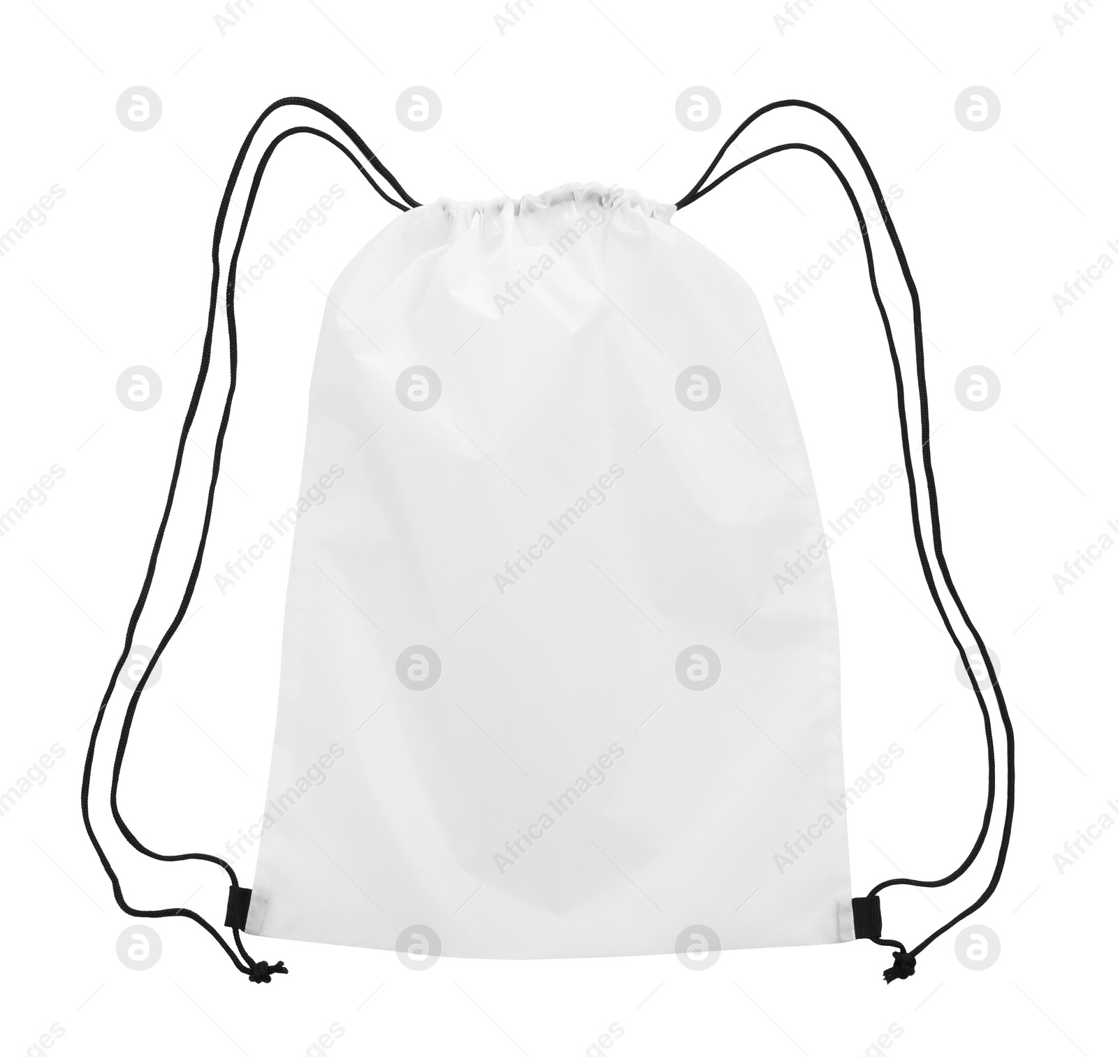 Photo of One beautiful drawstring bag isolated on white