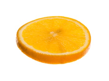 Slice of fresh ripe orange isolated on white