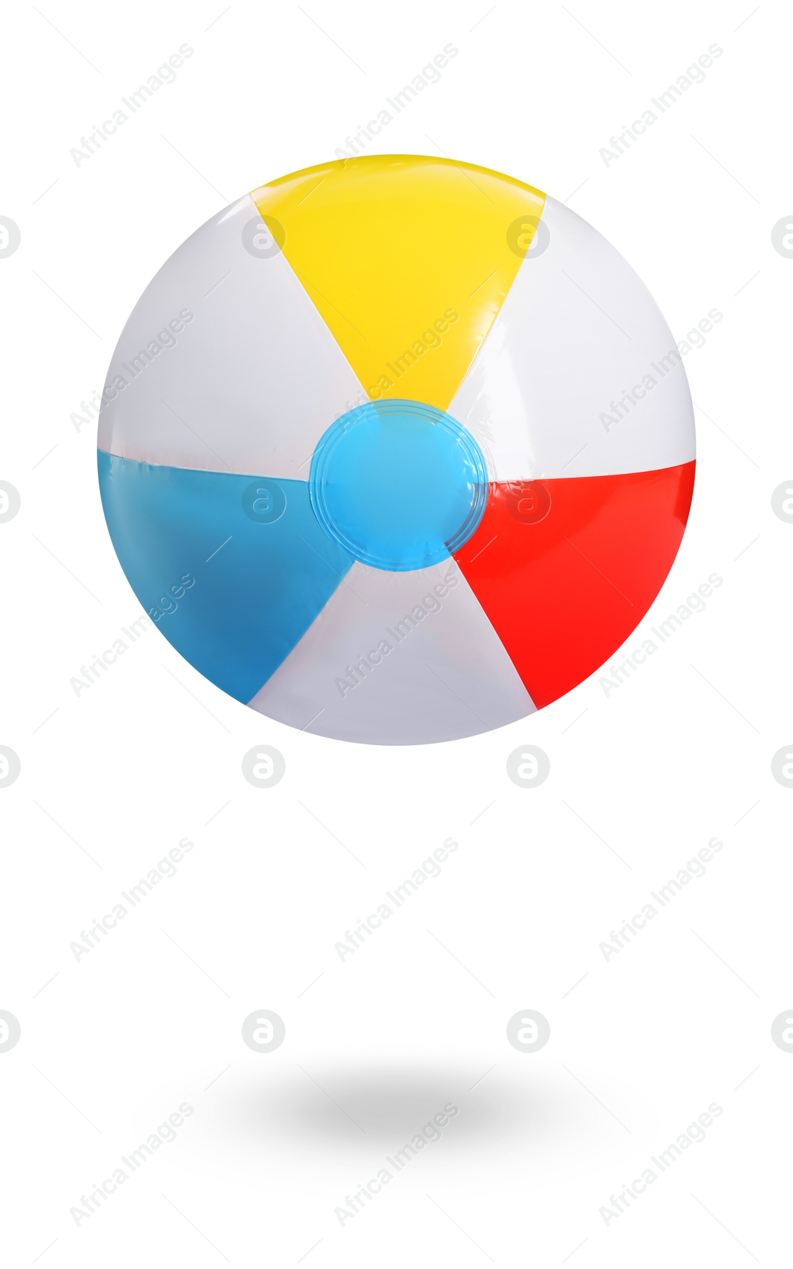 Image of Inflatable colorful beach ball on white background 