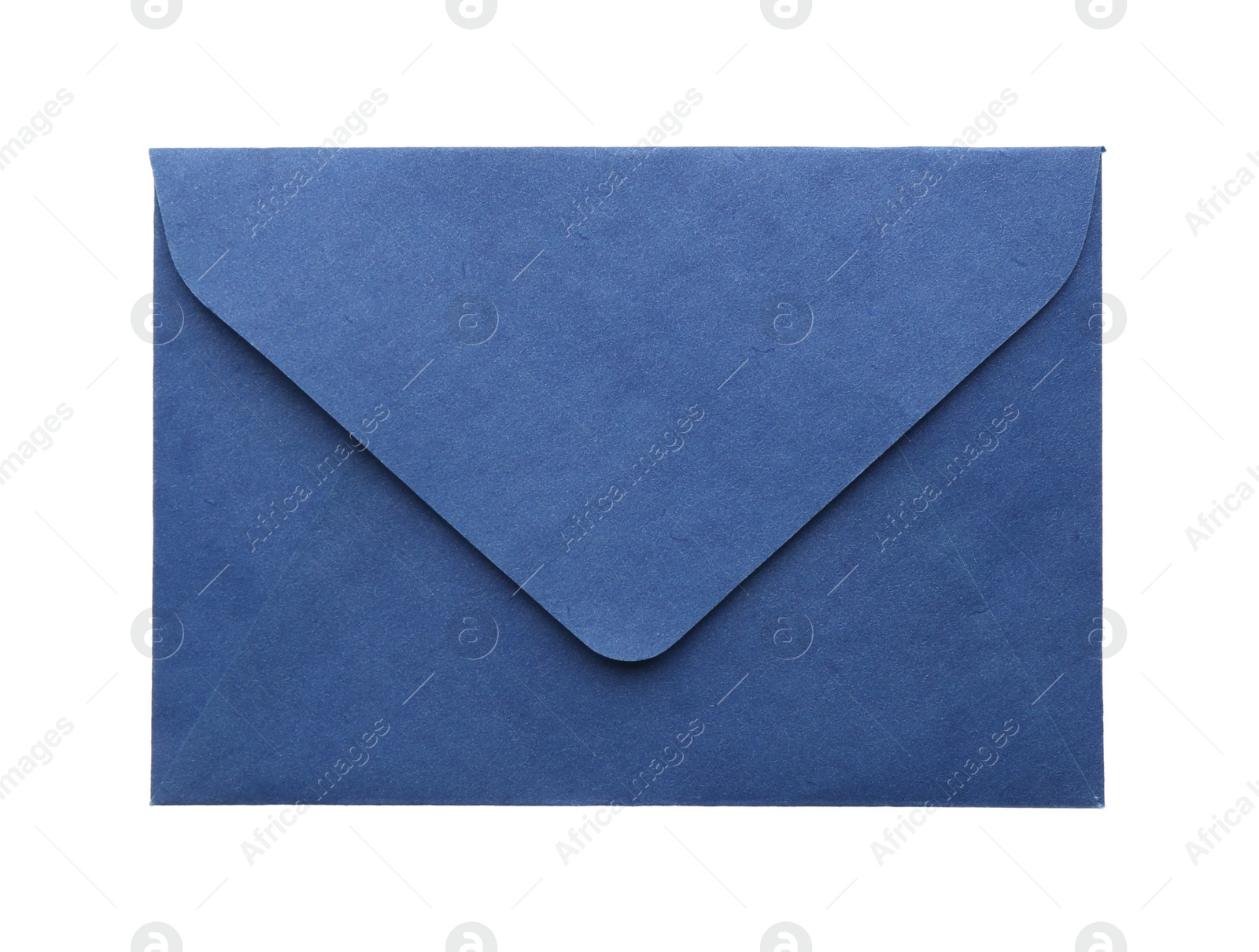 Photo of Blue paper envelope isolated on white. Mail service