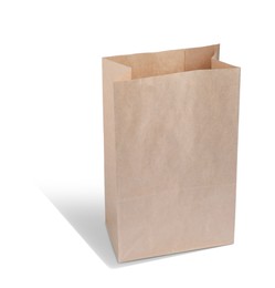 Image of New open paper bag on white background