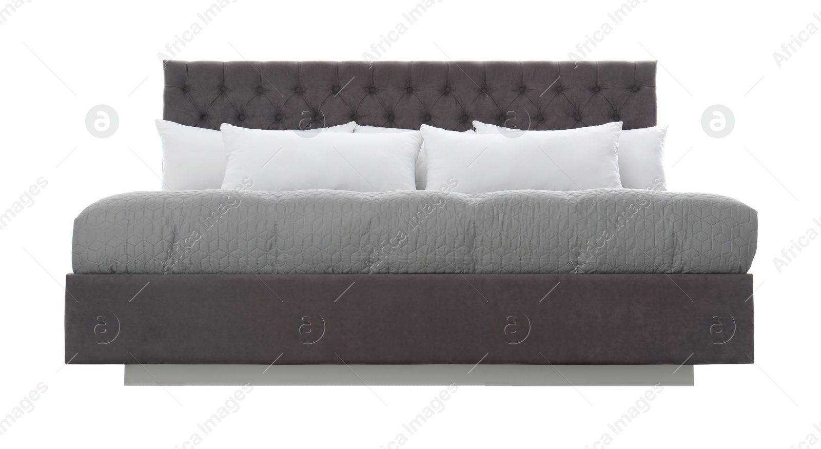 Photo of Comfortable bed on white background. Idea for interior design