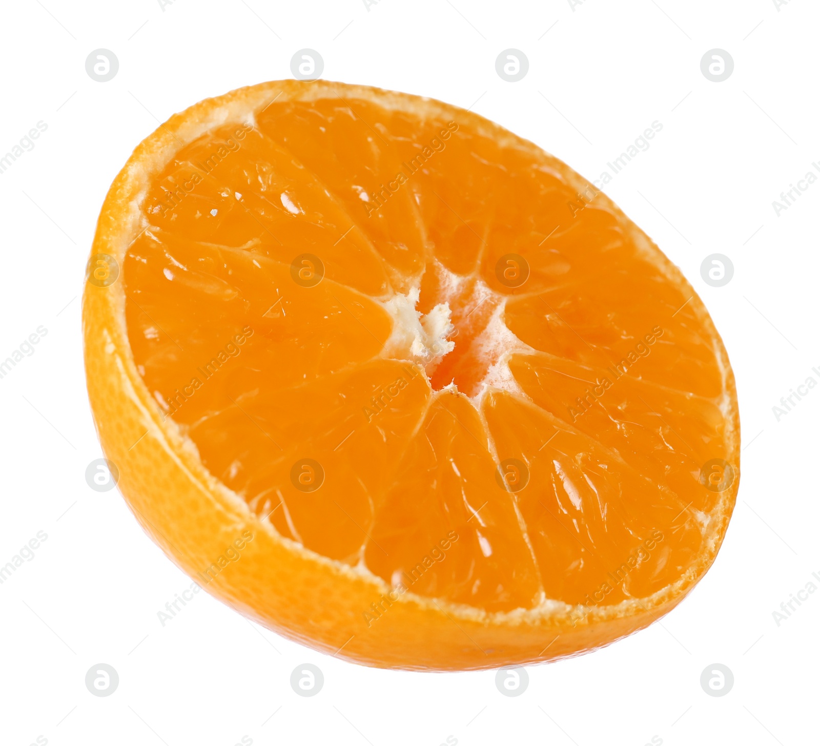 Photo of Piece of fresh ripe tangerine isolated on white