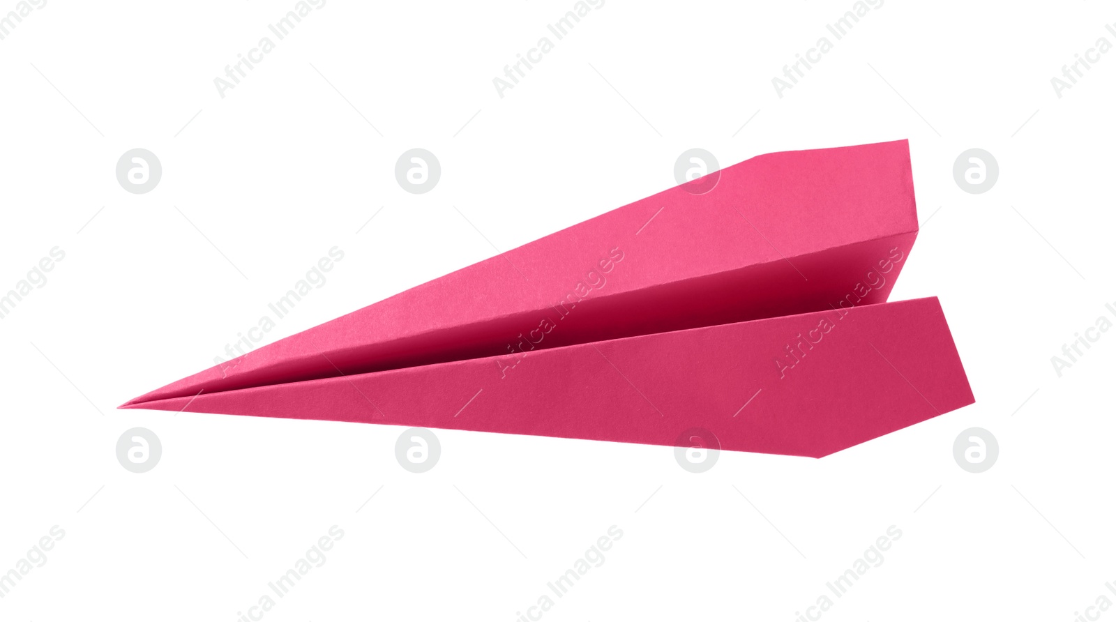 Photo of Handmade pink paper plane isolated on white