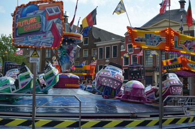 Netherlands, Groningen - May 18, 2022: Beautiful attraction Future rance in amusement park