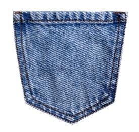 Image of Light blue denim pocket isolated on white
