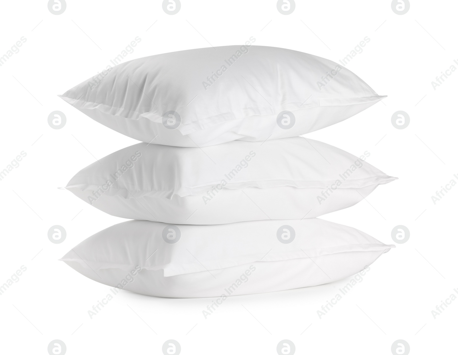 Photo of Stack of soft pillows isolated on white