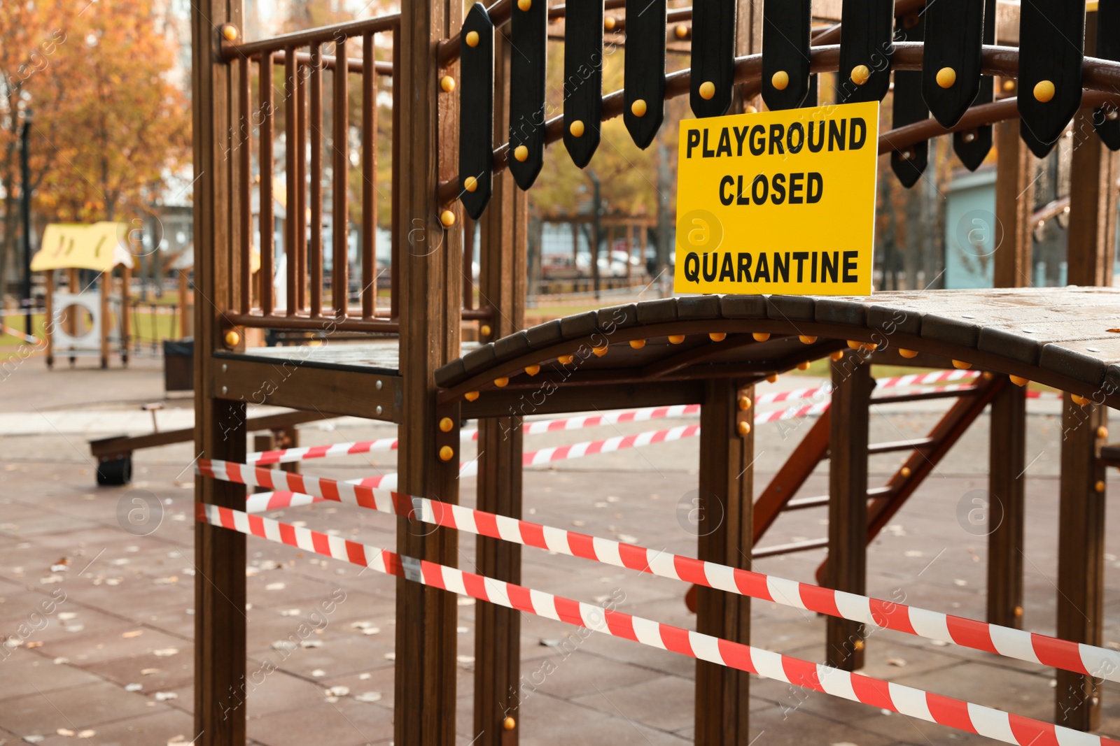 Photo of Empty children's playground closed during COVID-19 quarantine