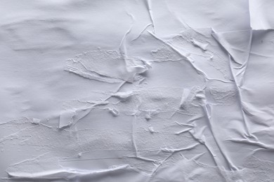 Texture of white creased paper as background, top view. Wall poster