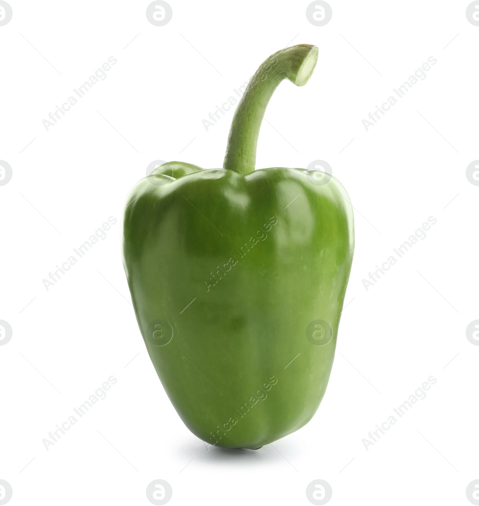 Photo of Ripe green bell pepper on white background