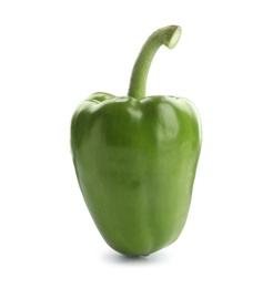 Photo of Ripe green bell pepper on white background