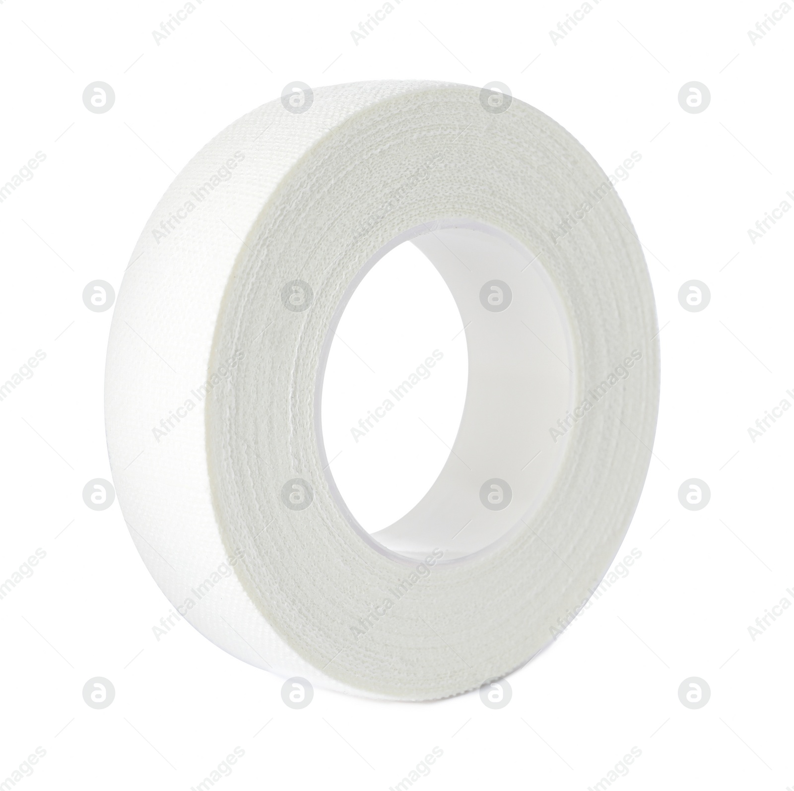 Medical sticking plaster roll isolated on white Photo of Medical sticking plaster roll isolated on white