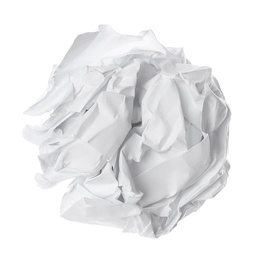 Photo of Crumpled sheet of paper isolated on white