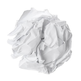 Crumpled sheet of paper isolated on white