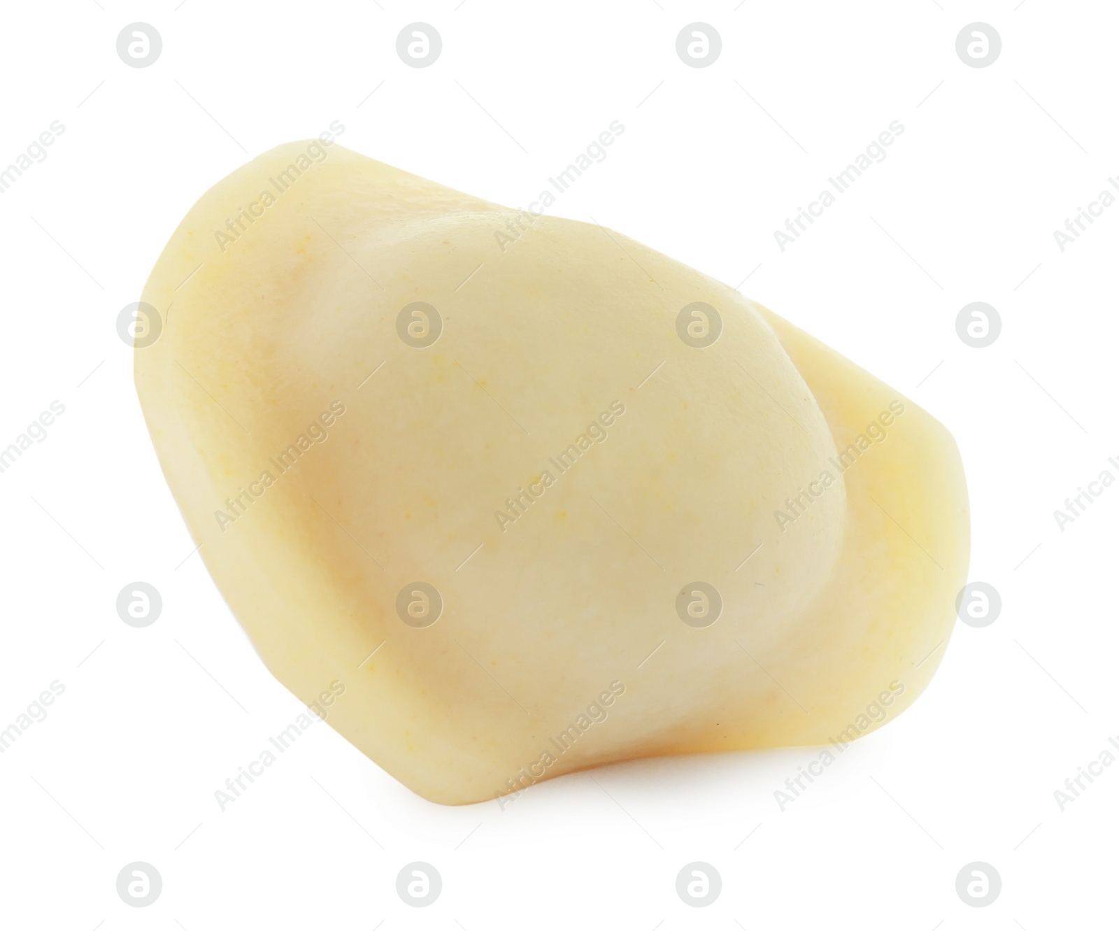 Photo of Boiled dumpling with tasty filling isolated on white