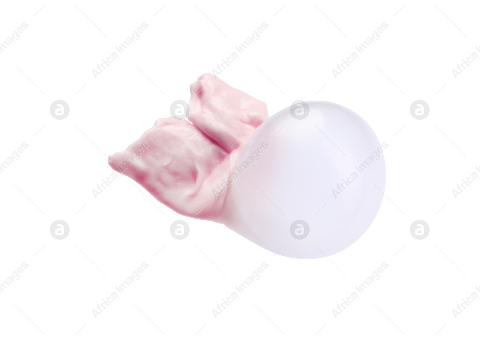 Photo of One used chewing gum with bubble isolated on white