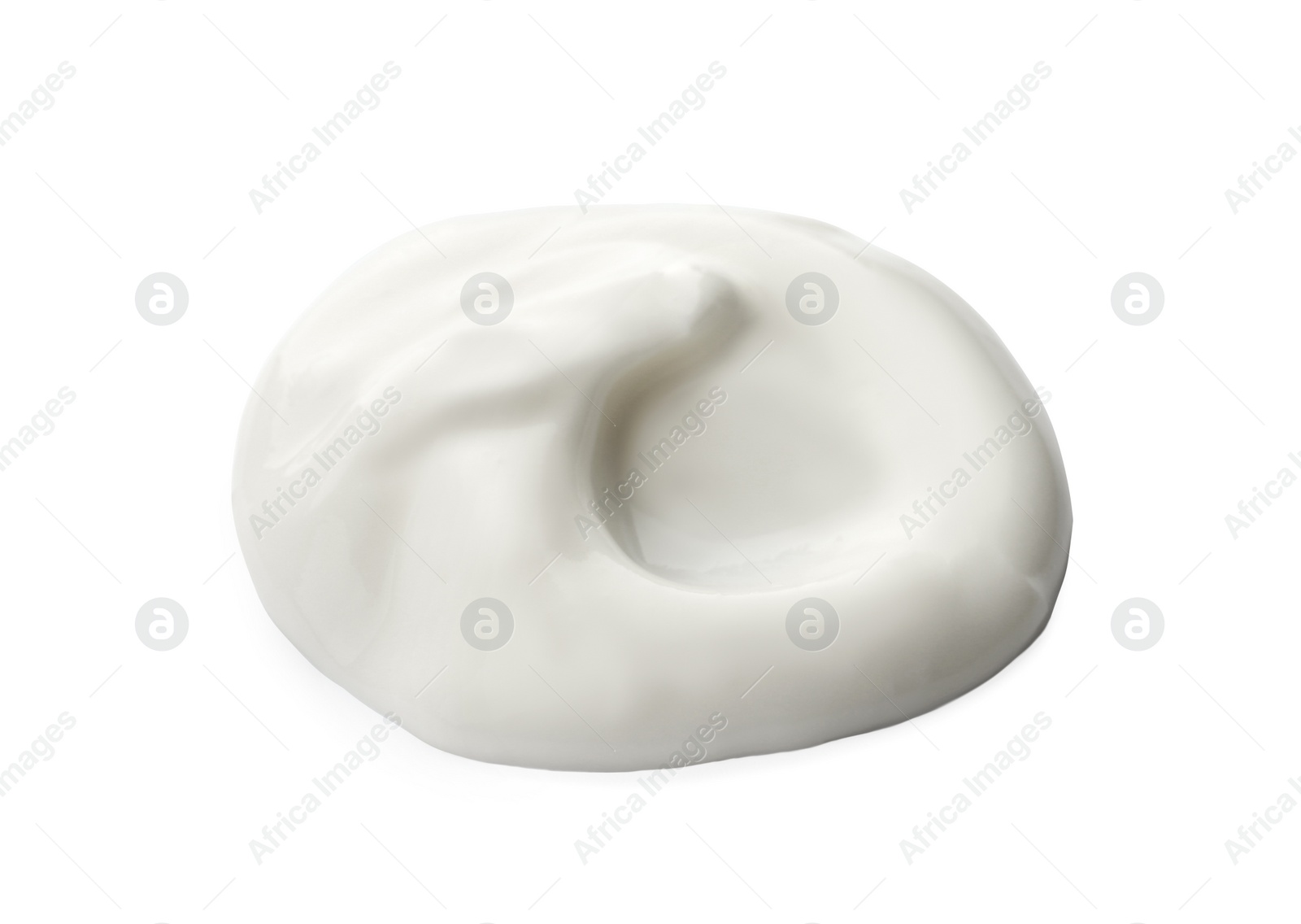 Photo of Yummy yogurt on white background