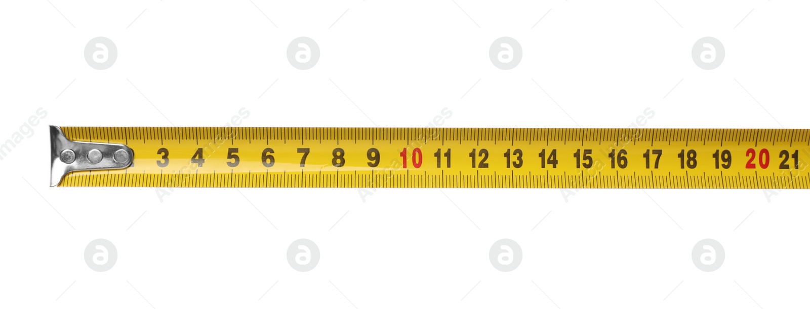 Photo of Tape measure isolated on white. Construction tool