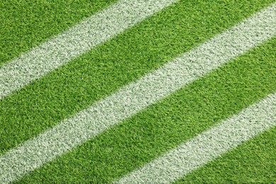 Image of Green grass with white markings, top view