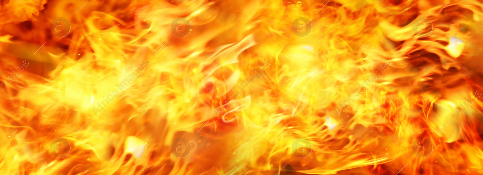 Image of Beautiful bright fire flames as background. Banner design