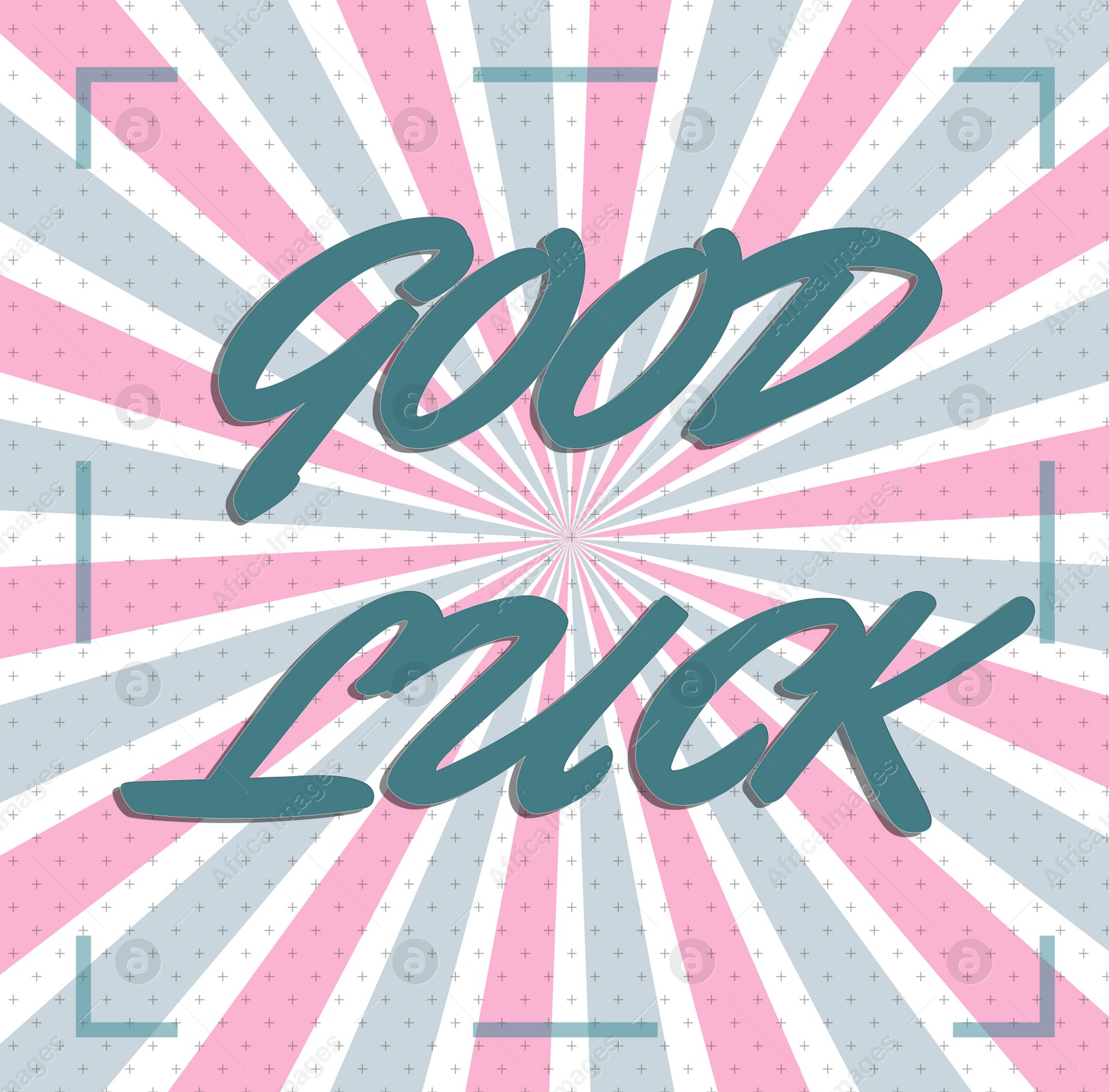 Image of Good luck wish. Creative card with text