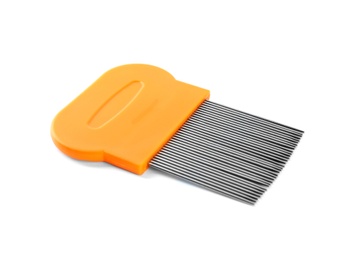 Photo of Metal comb for removing lice isolated on white