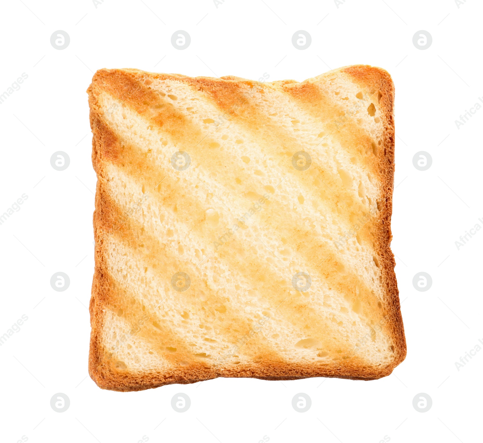 Photo of Slice of delicious toasted bread isolated on white