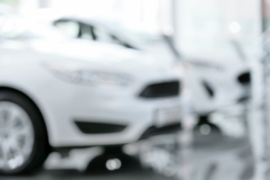 Blurred view of car salon