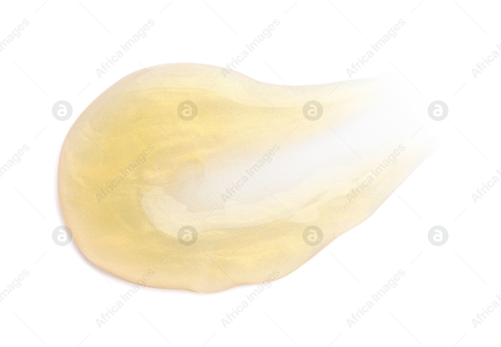 Photo of Sample of cosmetic gel isolated on white, top view