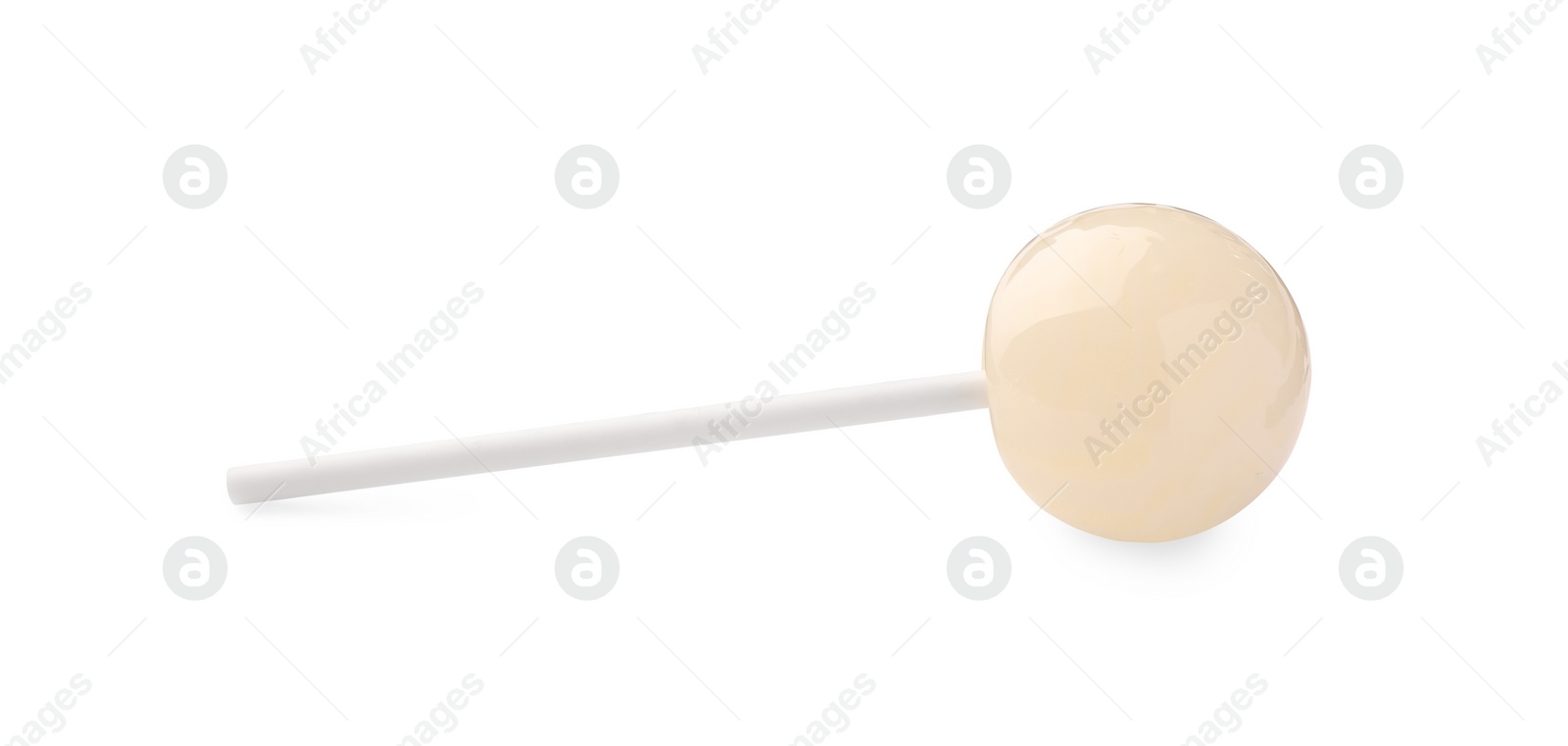 Photo of One sweet colorful lollipop isolated on white