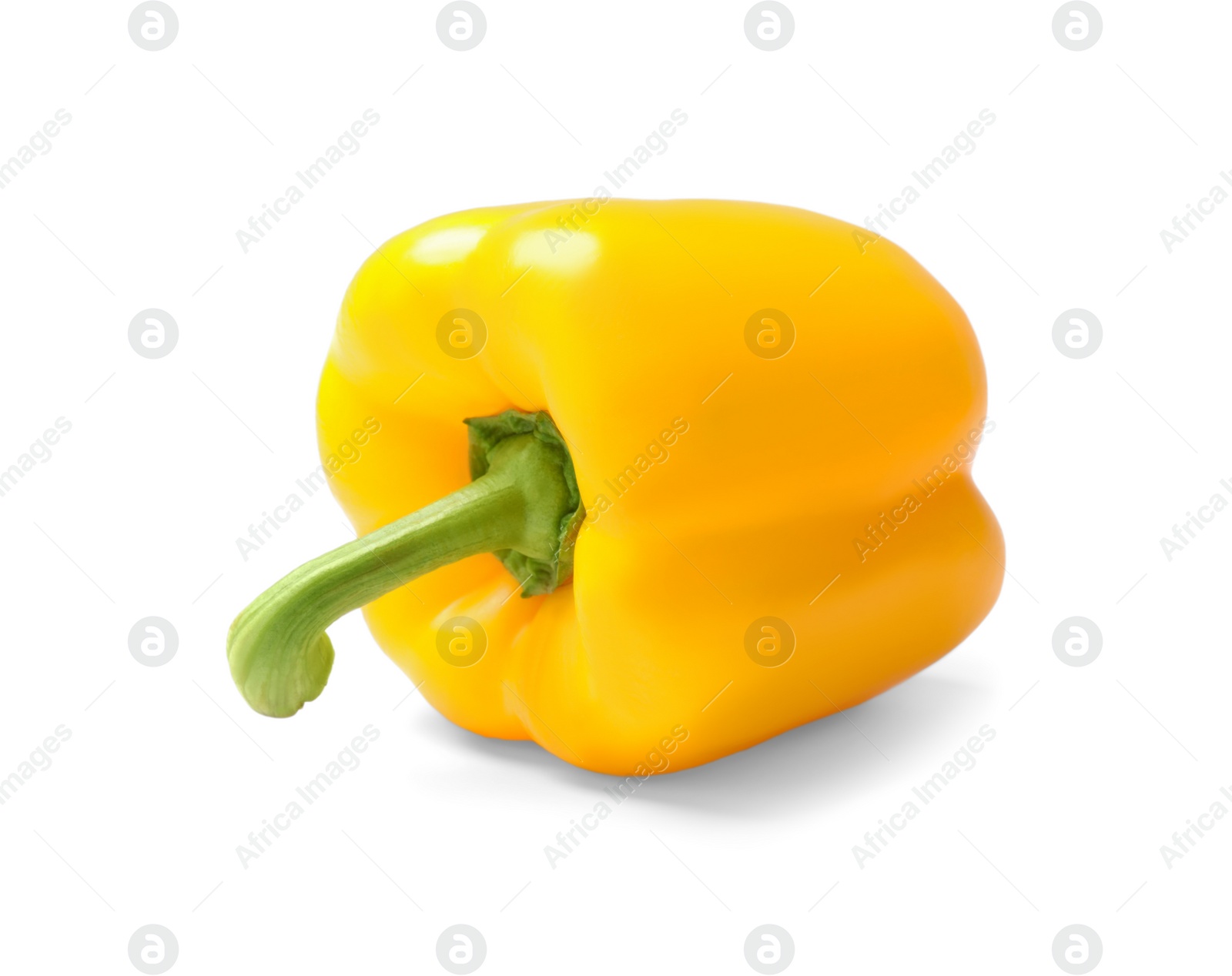 Photo of Ripe yellow bell pepper isolated on white