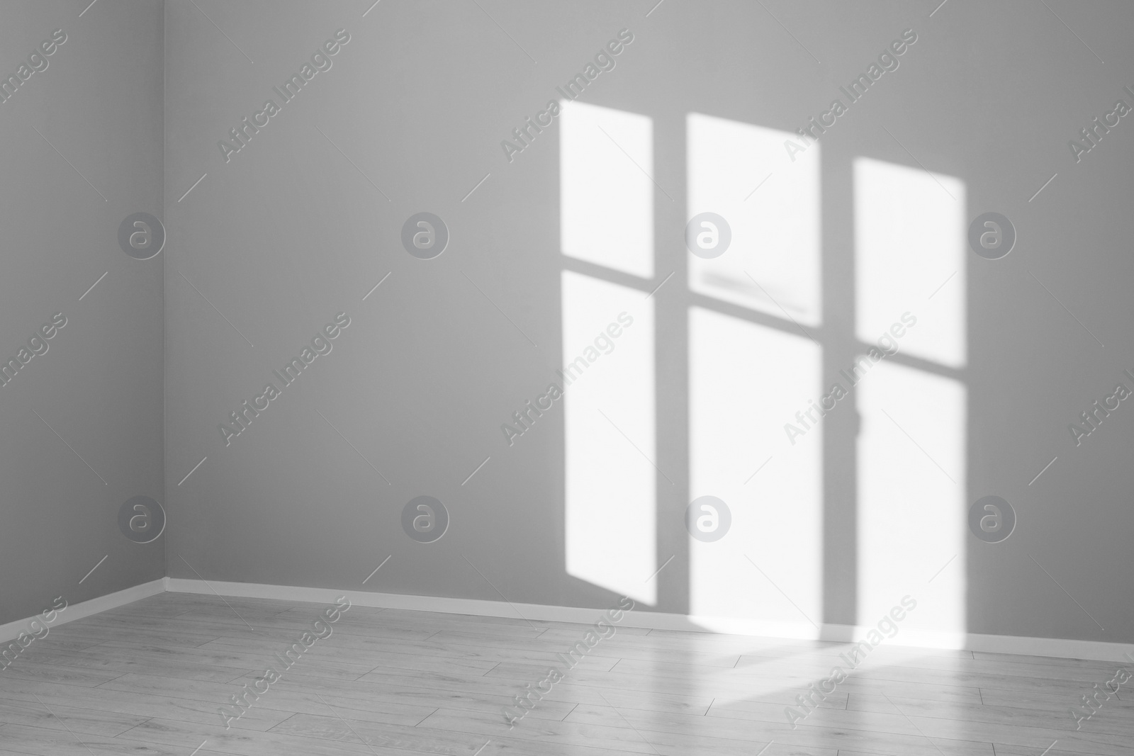 Photo of Light and shadows from window on wall indoors