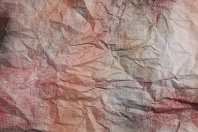 Texture of crumpled parchment paper as background, top view