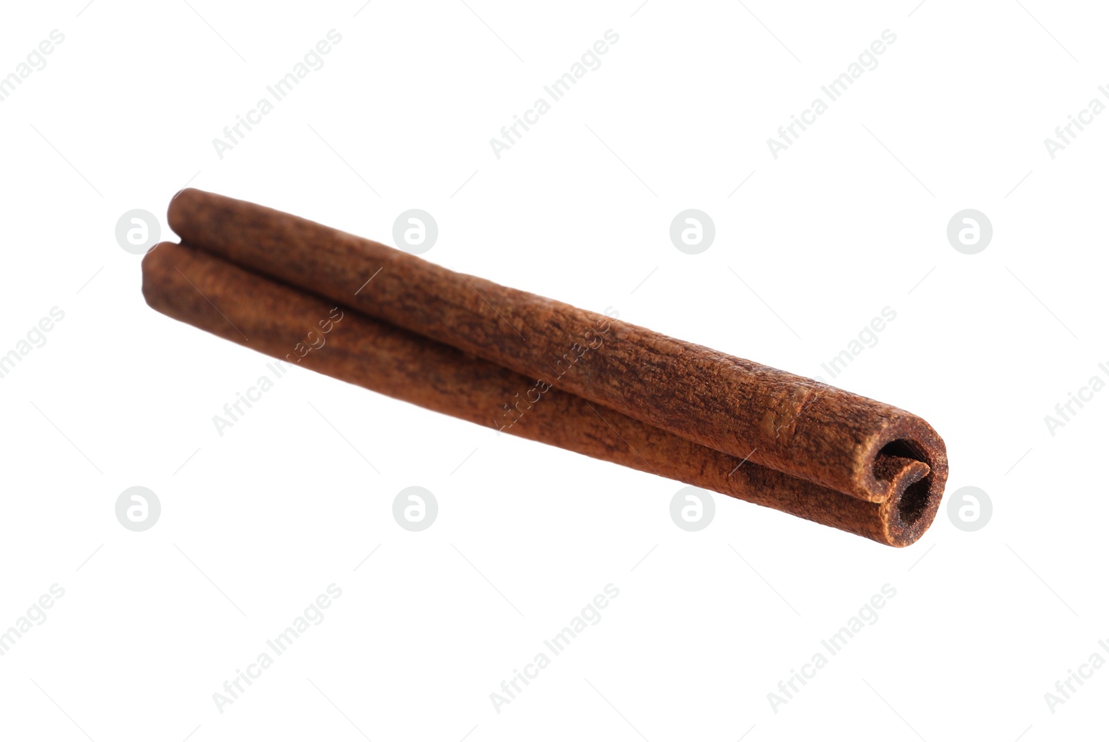 Photo of One aromatic cinnamon stick isolated on white