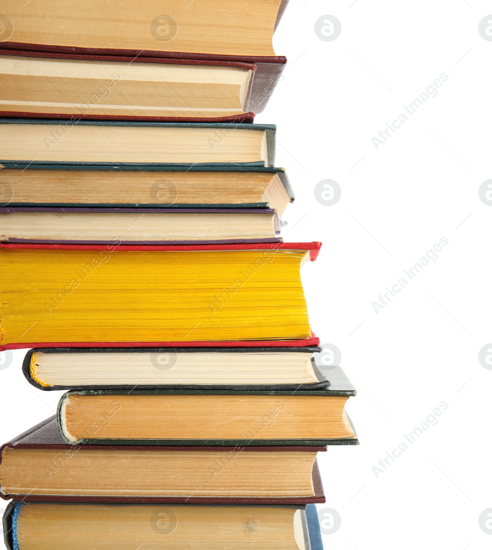 Photo of Collection of different books isolated on white