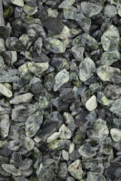 Many grey stones as background, top view